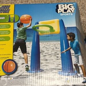 Inflatable Basketball Set - Blue and Yellow